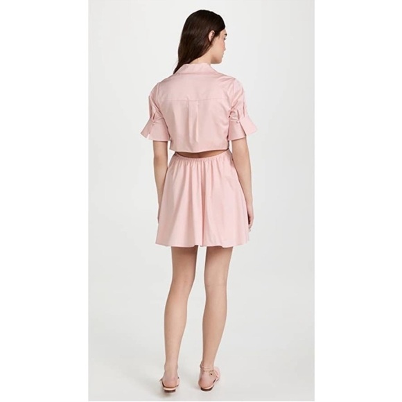 Self Portrait Pink Cutout Mini Lace Applique Trim Collared Mini Dress Mod - Picture 15 of 16